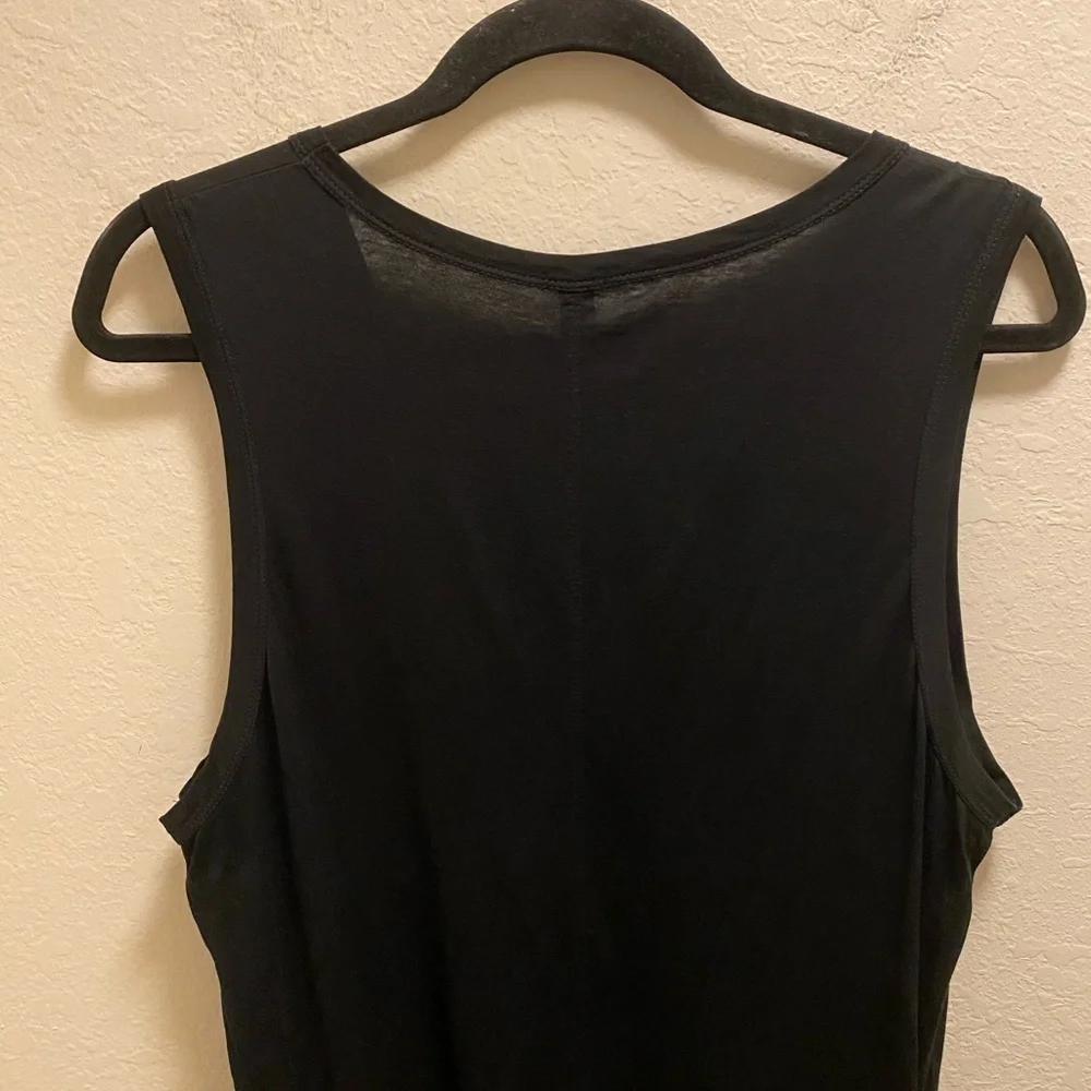 J. Crew Black Sleeveless Lightweight Midi Dress With Front Pocket Size Medium